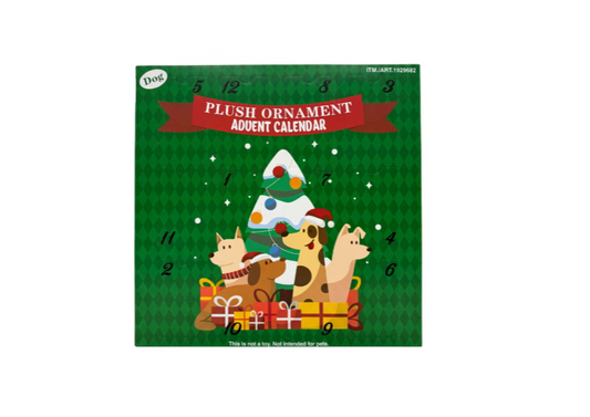 12-Day Plush Ornament Advent Calendar, Set of 12 Holiday Animal Christmas Decorations