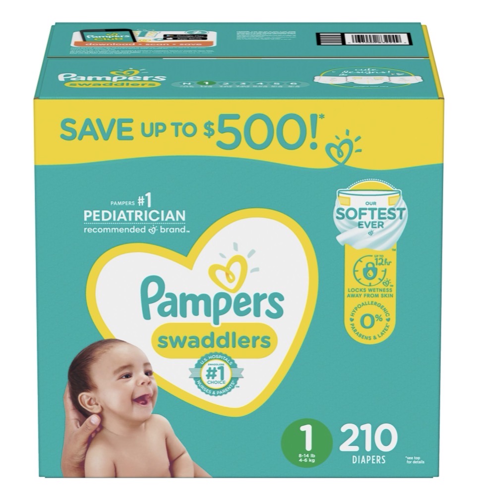 Pampers Swaddlers Baby Diapers, Choose Your Sizes 1 to 7