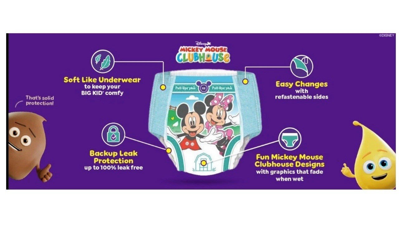 Huggies Pull-Ups Plus Unisex Training Pants Size 3T-4T (32-40 lbs) 116 Count1