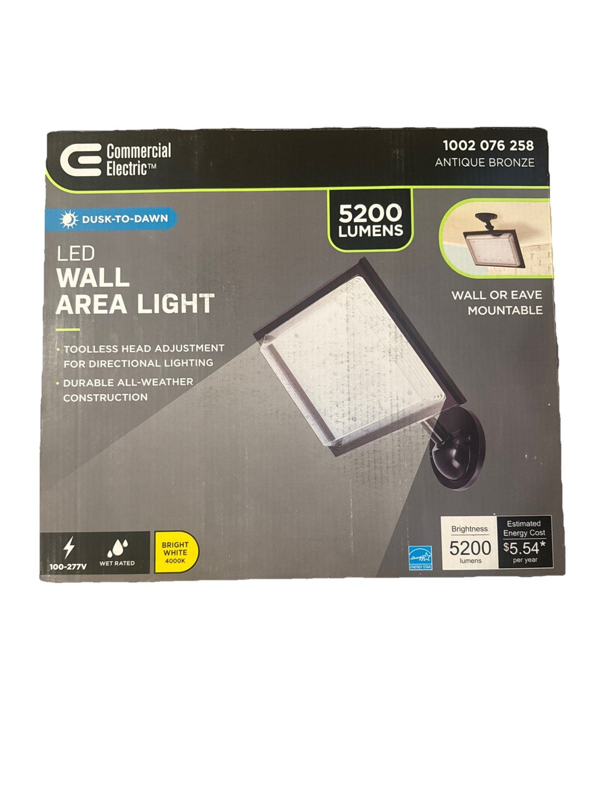 Commercial Electric 46W LED Outdoor Flood Light Bronze Dusk to Dawn 5200 Lumens8