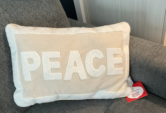 Member’s Mark Indoor Accent Pillow “PEACE” for Decoration Christmas 22”x14”1