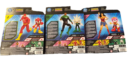 DC Sonic Crossover Action Figure Lot Flash Green Lantern Wonder Woman Jakks1