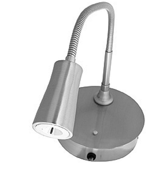 LED Wall Reading Light Access Lighting Gooseneck Brushed Steel - NEW2