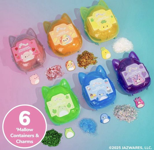 Original Squishmallows Scented Slime Set 6 Containers with Charms Ages 6+1