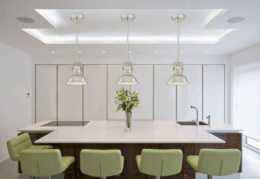 LED Pendant Lamp Westinghouse 9W Brushed Nickel Prismatic A19 Dimmable0