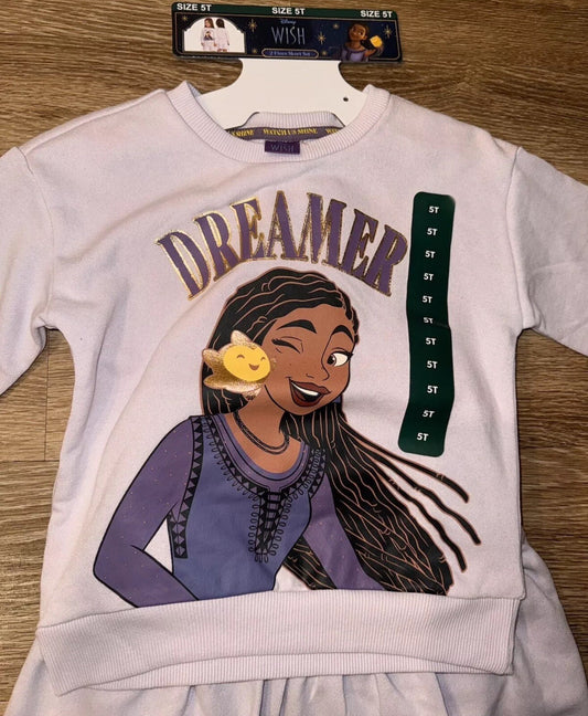 2pcs Skort Set Disney Wish, Girls, Size 5T - NEW Fast Shipping | Purple1