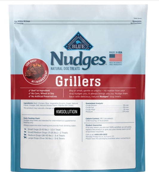 Blue Buffalo Nudges Grillers Steak Flavored Natural Dog Treats, 48 oz.- NEW1
