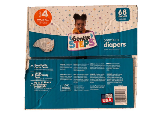 Gentle Steps Diapers Premium Size 4 - Ct 68 New1