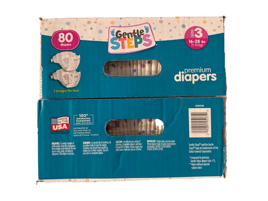 Gentle Steps Premium Diapers Size 3 (16-28lbs), Box of 80 Diapers1
