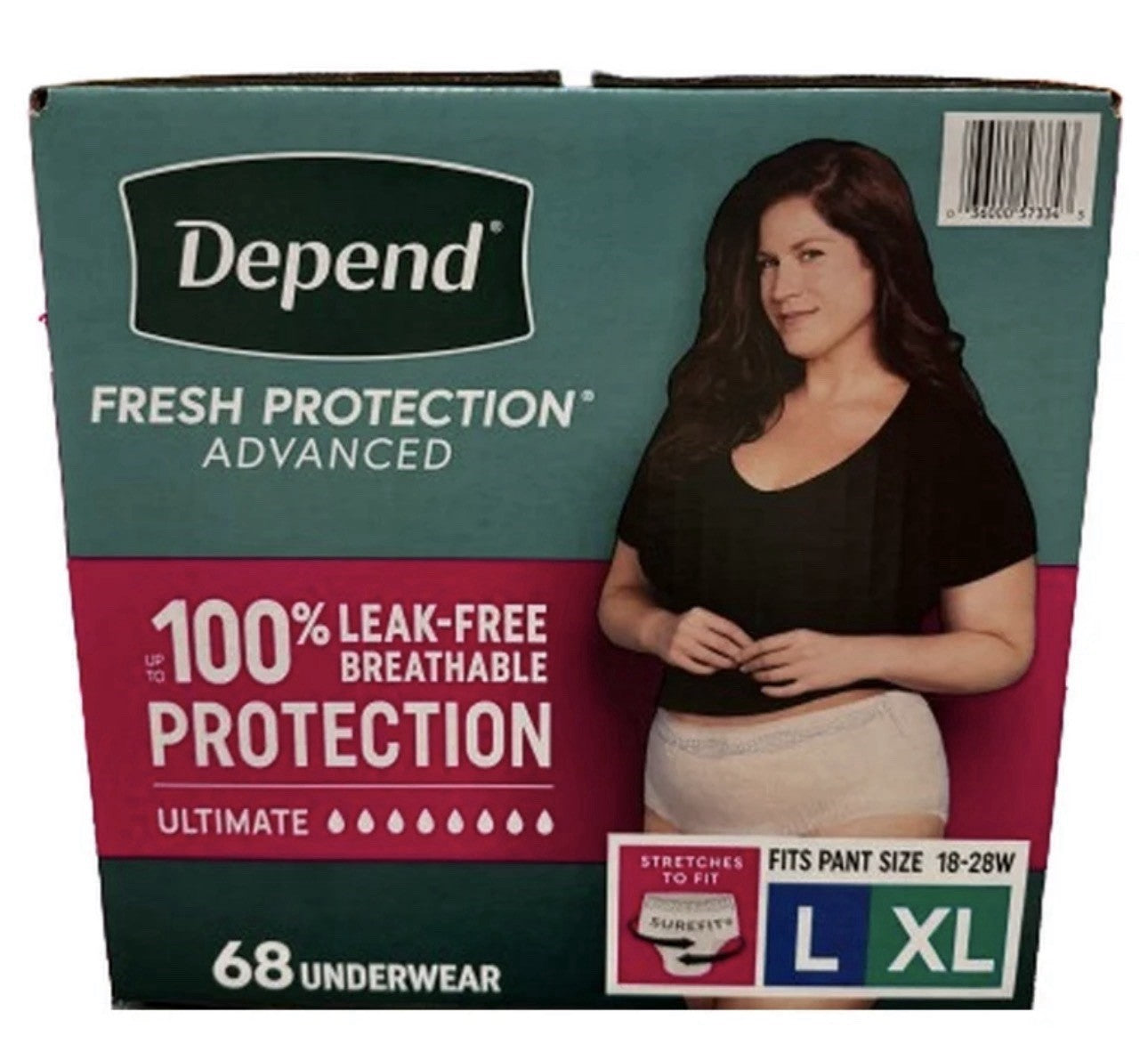 Depend Fresh Incontinence Underwear For Women Size L/XL (18-28W) 68 Count 5