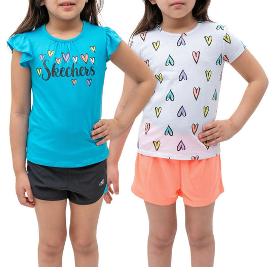 Skechers Toddler Girls 4pcs Tees & Shorts, Size 4T- NEW Fast Shipping1