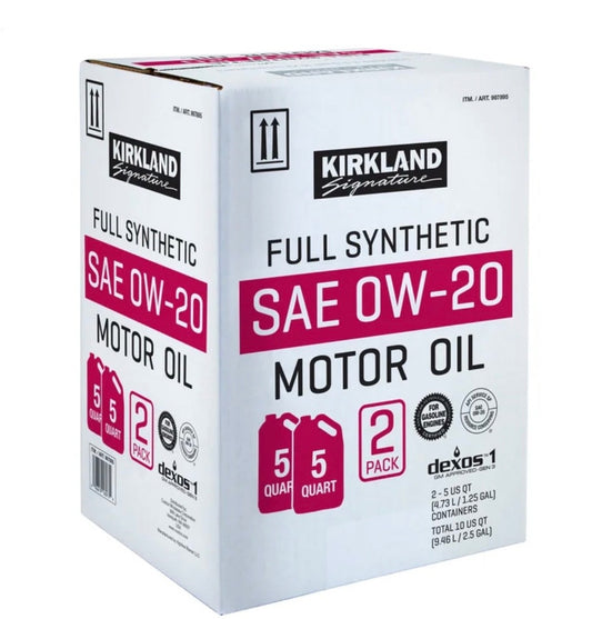 Kirkland Signature Synthetic Oil 0W-20 Full Synthetic 2 Pack 5 Qt1