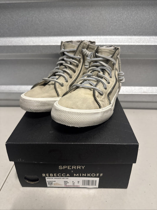 Sperry X Rebecca Minkoff Hightop Sneaker RM TAN Size 6 M EUR 36 - New1