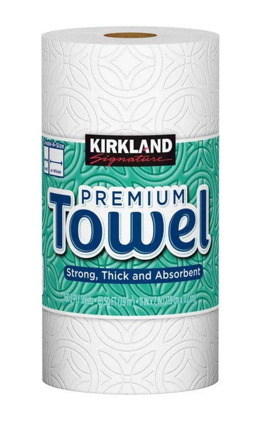 Kirkland Signature Paper Towels, 2-Ply, 160 Sheets, 12 Individually Wrapped Roll1