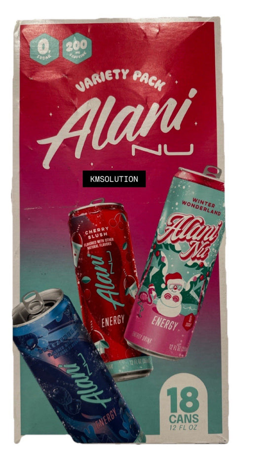 Alani Nu Energy Drink, 18 Pack Breezeberry Cherry Slush & Winter Wonderland -NEW1