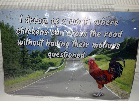 Personalized tinplate sign of chickens, gifts for chicken lovers1