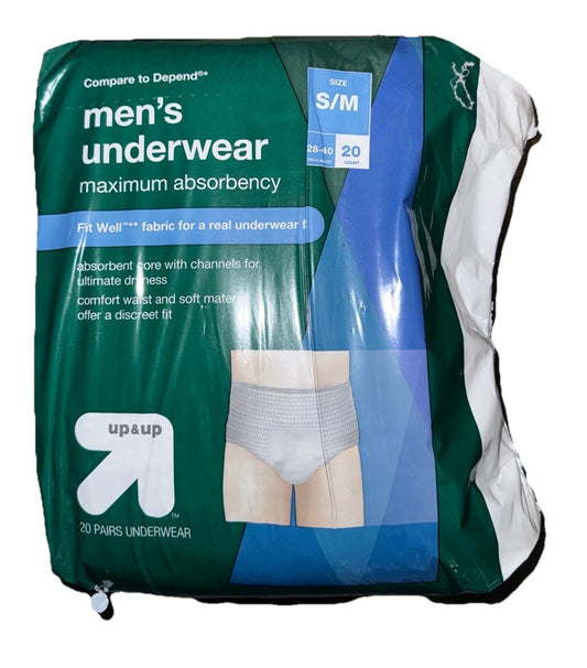 Up & Up Mens Underwear Diaper Small Medium 28-40 20 Count1
