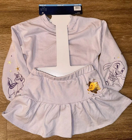 2pcs Skort Set Disney Wish, Girls, Size 4T - NEW Fast Shipping | Purple1