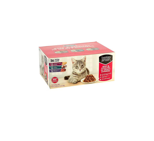 Berkley Jensen Cat Food Beef and Poultry in Gravy Dinners, 36 ct. - NEW1
