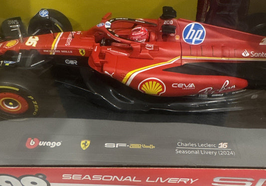 Bburago Ferrari SF-24 F1 1:18 Charles Leclerc #16 Seasonal Livery 2024 1