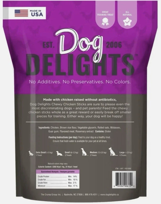Dog Delights Chewy Chicken Sticks Dog Treats 48 oz Made in USA Natural1