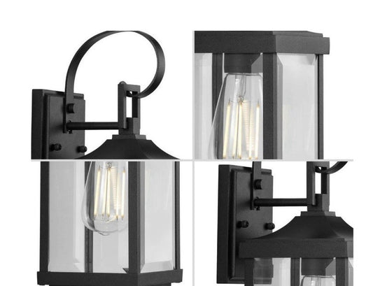 Progress Lighting Gibbes Street Small Outdoor Wall Lantern Black - NEW1