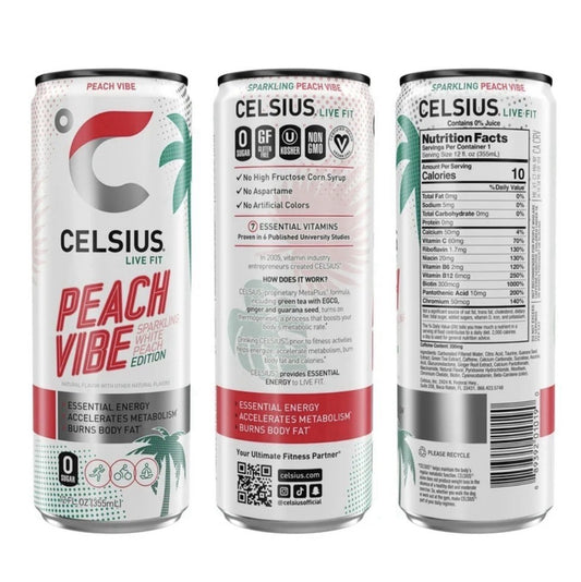 Celsius Peach Vibe Sparkling Energy Drink 12oz | 12 Pack | Zero Sugar1