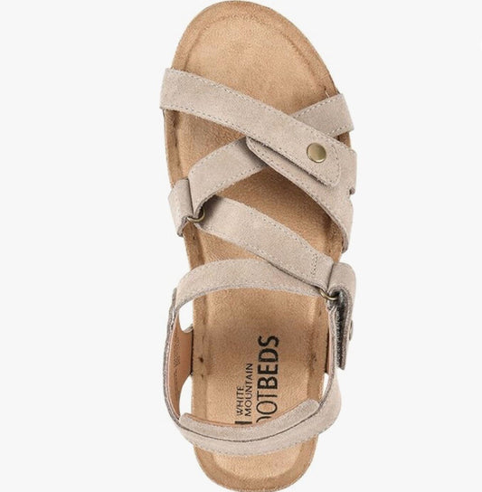 White Mountain Footbeds Women’s Sandals Fair, Genuine Leather, Size 9.5 US1