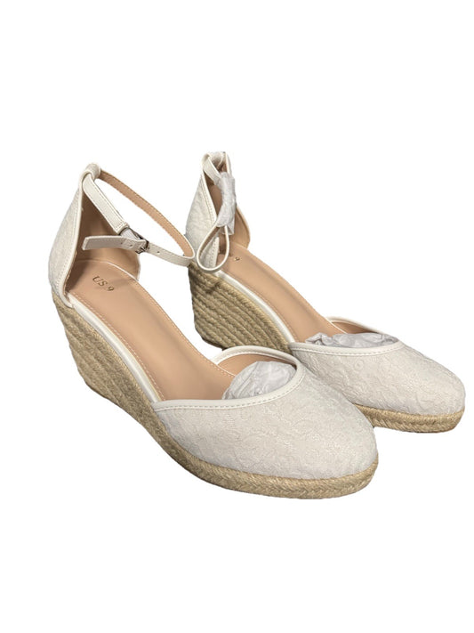 Allegra K Platform Espadrille Sandals White lace heels Size 9 Women’s EUR 411