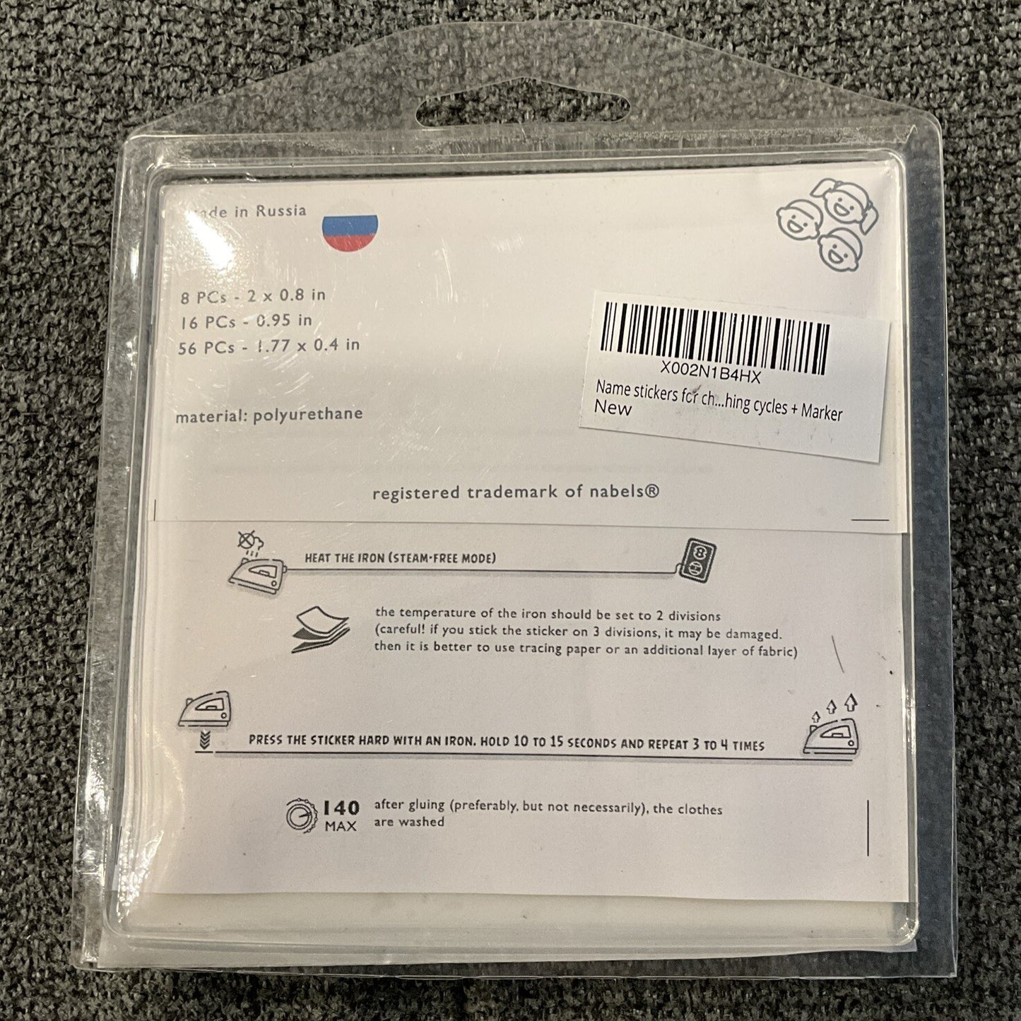 80 labels for children's clothing for school and daycare with unique icons - NEW1