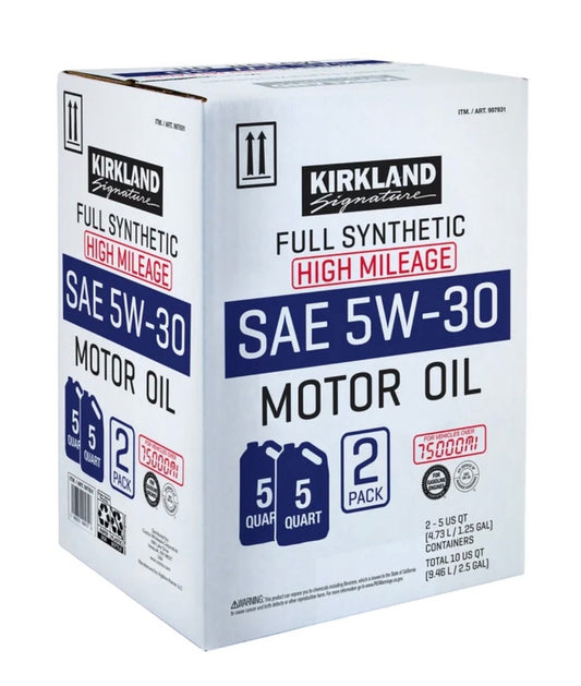 Kirkland Signature 5W-30 High Mileage Synthetic Oil 2 Pack 5 Qt1