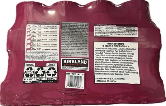 Kirkland Signature Chicken & Rice Formula Dog Food, Each 13.2 Ounce (24 Count)1