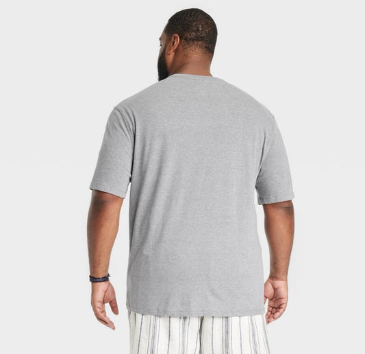 Men’s Big & Tall Casual Gray Fit Every Wear Short Sleeve T-Shirt, Size 5XL - NEW1