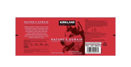 Kirkland Signature Nature’s Domain Canned Dog Food Turkey & Pea Stew Grain Free1