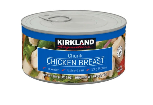 Kirkland Signature, Chunk Chicken Breast, 12.5 oz, 6-Count, In Water,13g Protein1