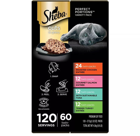 Sheba Perfect Portions Wet Cat Food Trays, Variety Pack 60 ct., 2.6 oz.1