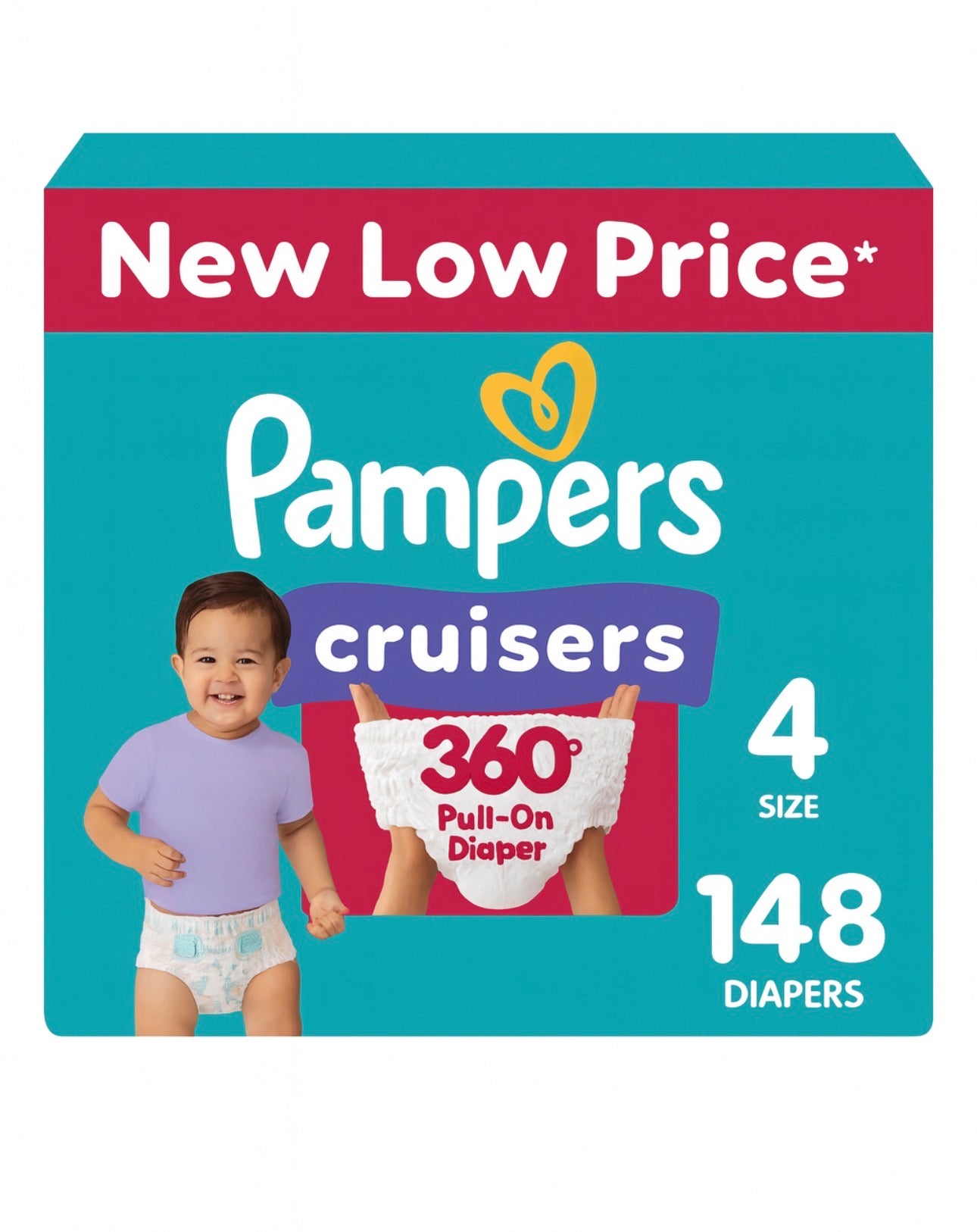 Pampers Cruisers 360 Fit Diapers Size 4, 148 Count