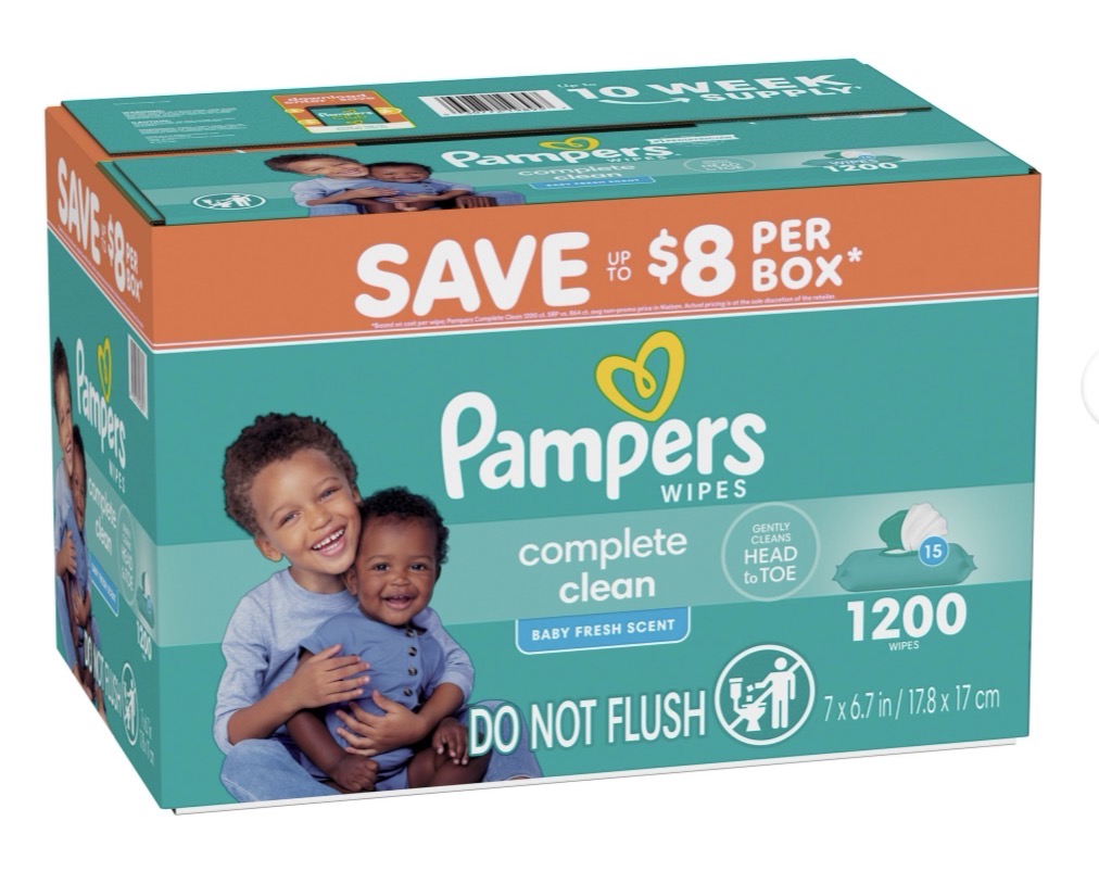 Pampers Complete Clean Baby Wipes, 1200 Count (12 Packs)