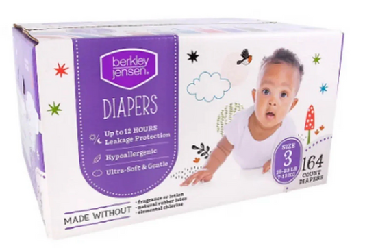 Berkley Jensen Ultra-Soft Baby Diapers Bulk Box - Choose Size 2-7