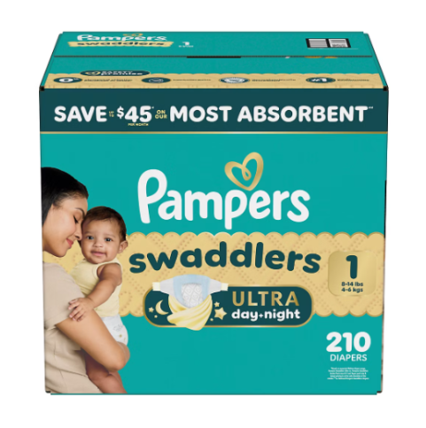 Pampers Swaddlers Baby Diapers, Sizes Newborn-8