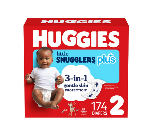 Huggies Plus Little Snugglers & Little Movers Diapers, Size 1-7
