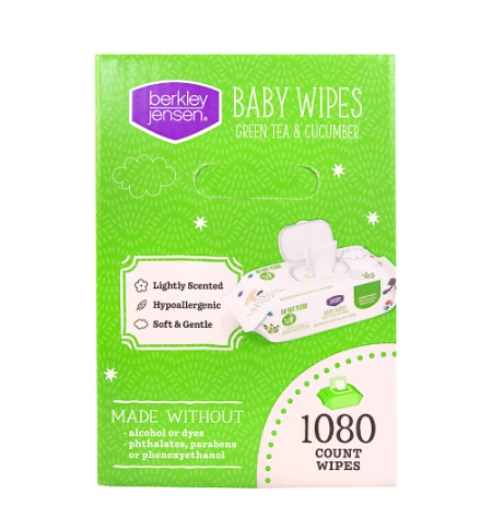 Berkley Jensen Green Tea & Cucumber Baby Wipes, 1080 Count