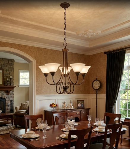 Millennium Lighting Fulton 5-Light Chandelier Rubbed Bronze Traditional Ceiling Light
