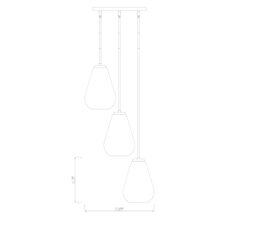 Z-Lite Ayra 3-Light Pendant Light 18" Clear Glass Chandelier E26 Dimmable