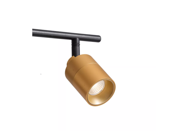 VidaLite Shura 4-Head LED Track Light Black & Brass Adjustable Integrated LED Ceiling Light