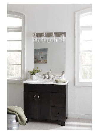 Progress Lighting Calhoun 30" 4-Light Bathroom Vanity Light Industrial Farmhouse Wall Fixture E26