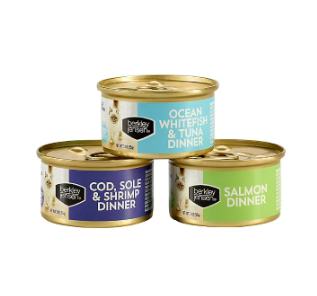 Berkley Jensen Seafood Lovers Dinners Variety Pack 36 Grain-Free Wet Cat Food Cans with Cod, Salmon & Whitefish