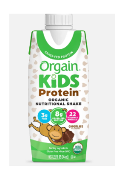 Orgain USDA Organic Kids Nutritional Protein Shake, Chocolate, 8 fl oz, 24 Pack