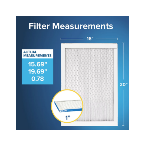 3M Filtrete 16x20x1 Air Filter, MERV 13, MPR 1900 Allergen Bacteria & Virus, 4 Pack