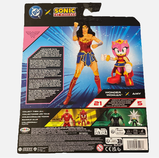 DC Sonic Crossover Wonder Woman & Amy Rose Action Figures Jakks Pacific